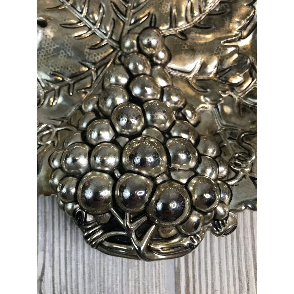 Godinger Silver Plate Grape Leaf Dish Silver Art Company Serving Tray 6 Inch